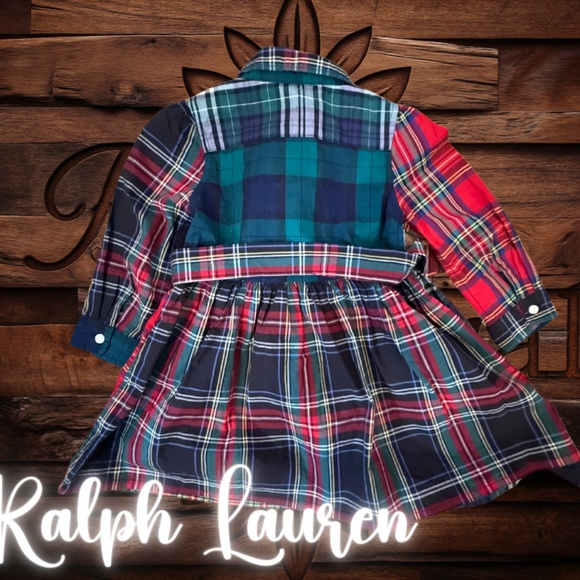 🎀 Ralph Lauren Girls Plaid Dress w/ Bloomers – Size 12M - Picture 2 of 3